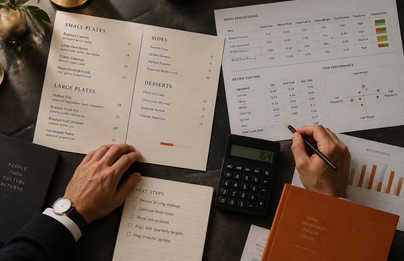 Menu costing and contribution margin analysis